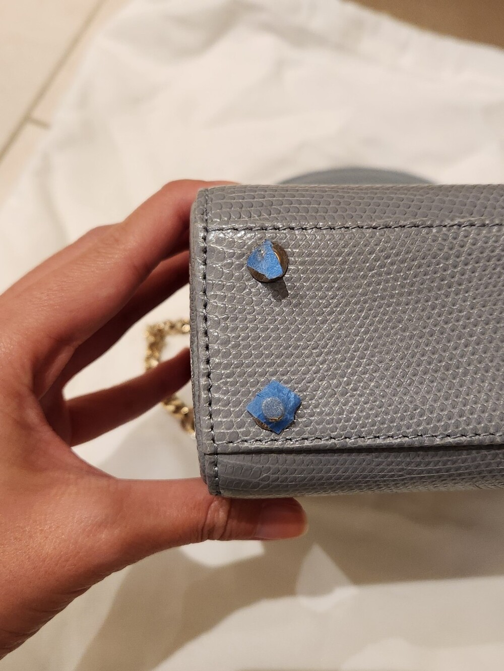 New Exotic Mini Lady Dior Lizard Cloud Blue - Picture 6 of 6